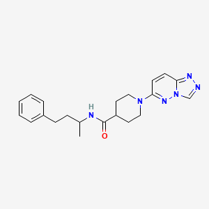 molecular formula C21H26N6O B11268051 N-(1-methyl-3-phenylpropyl)-1-[1,2,4]triazolo[4,3-b]pyridazin-6-ylpiperidine-4-carboxamide 