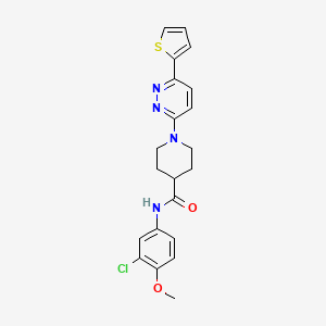 molecular formula C21H21ClN4O2S B11268060 N-(3-Chloro-4-methoxyphenyl)-1-[6-(thiophen-2-YL)pyridazin-3-YL]piperidine-4-carboxamide 