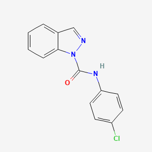 molecular formula C14H10ClN3O B11268066 N-(4-Chlorophenyl)-1H-indazole-1-carboxamide CAS No. 89331-90-8