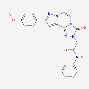 molecular formula C23H20N6O3 B11268078 2-[11-(4-methoxyphenyl)-5-oxo-3,4,6,9,10-pentazatricyclo[7.3.0.02,6]dodeca-1(12),2,7,10-tetraen-4-yl]-N-(3-methylphenyl)acetamide 