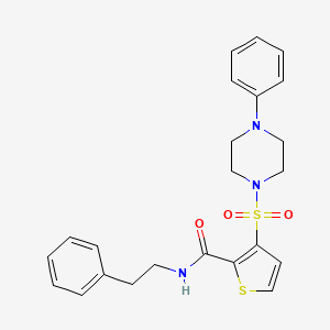 N-(2-phenylethyl)-3-[(4-phenylpiperazin-1-yl)sulfonyl]thiophene-2-carboxamide