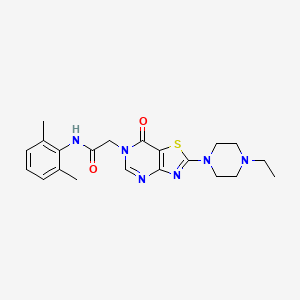 molecular formula C21H26N6O2S B11268110 N-(2,6-dimethylphenyl)-2-[2-(4-ethylpiperazin-1-yl)-7-oxo[1,3]thiazolo[4,5-d]pyrimidin-6(7H)-yl]acetamide 