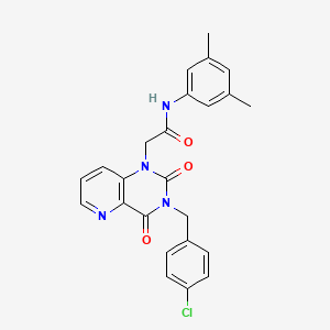 molecular formula C24H21ClN4O3 B11268131 2-(3-(4-chlorobenzyl)-2,4-dioxo-3,4-dihydropyrido[3,2-d]pyrimidin-1(2H)-yl)-N-(3,5-dimethylphenyl)acetamide 