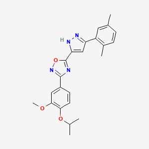 5-[3-(2,5-dimethylphenyl)-1H-pyrazol-5-yl]-3-(4-isopropoxy-3-methoxyphenyl)-1,2,4-oxadiazole