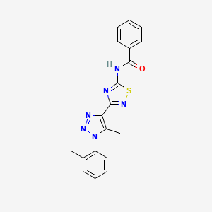 molecular formula C20H18N6OS B11268160 N-{3-[1-(2,4-dimethylphenyl)-5-methyl-1H-1,2,3-triazol-4-yl]-1,2,4-thiadiazol-5-yl}benzamide 