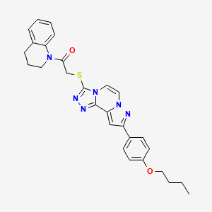 2-((9-(4-butoxyphenyl)pyrazolo[1,5-a][1,2,4]triazolo[3,4-c]pyrazin-3-yl)thio)-1-(3,4-dihydroquinolin-1(2H)-yl)ethanone