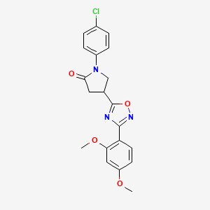 molecular formula C20H18ClN3O4 B11268167 1-(4-Chlorophenyl)-4-[3-(2,4-dimethoxyphenyl)-1,2,4-oxadiazol-5-yl]pyrrolidin-2-one 