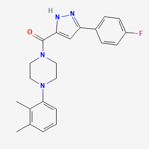 molecular formula C22H23FN4O B11268177 1-(2,3-Dimethylphenyl)-4-[3-(4-fluorophenyl)-1H-pyrazole-5-carbonyl]piperazine 