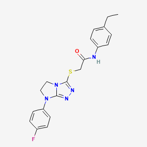 N-(4-Ethylphenyl)-2-{[7-(4-fluorophenyl)-5H,6H,7H-imidazo[2,1-C][1,2,4]triazol-3-YL]sulfanyl}acetamide