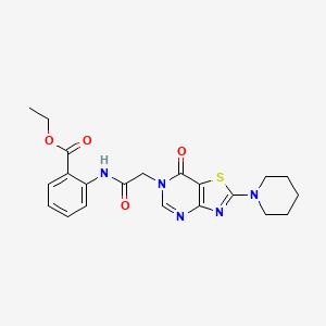 ethyl 2-({[7-oxo-2-(piperidin-1-yl)[1,3]thiazolo[4,5-d]pyrimidin-6(7H)-yl]acetyl}amino)benzoate