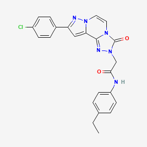 2-[11-(4-chlorophenyl)-5-oxo-3,4,6,9,10-pentazatricyclo[7.3.0.02,6]dodeca-1(12),2,7,10-tetraen-4-yl]-N-(4-ethylphenyl)acetamide