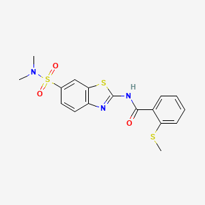 N-(6-(N,N-dimethylsulfamoyl)benzo[d]thiazol-2-yl)-2-(methylthio)benzamide