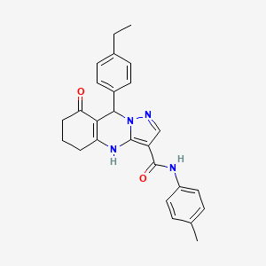 9-(4-ethylphenyl)-N-(4-methylphenyl)-8-oxo-4,5,6,7,8,9-hexahydropyrazolo[5,1-b]quinazoline-3-carboxamide