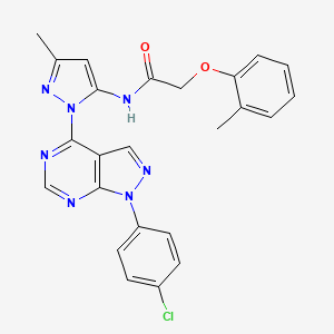 N-{1-[1-(4-chlorophenyl)-1H-pyrazolo[3,4-d]pyrimidin-4-yl]-3-methyl-1H-pyrazol-5-yl}-2-(2-methylphenoxy)acetamide