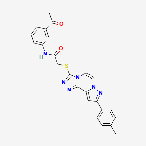 molecular formula C24H20N6O2S B11268259 N-(3-Acetylphenyl)-2-{[9-(4-methylphenyl)pyrazolo[1,5-A][1,2,4]triazolo[3,4-C]pyrazin-3-YL]sulfanyl}acetamide 