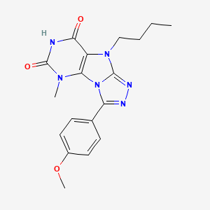 9-butyl-3-(4-methoxyphenyl)-5-methyl-5H,6H,7H,8H,9H-[1,2,4]triazolo[3,4-h]purine-6,8-dione