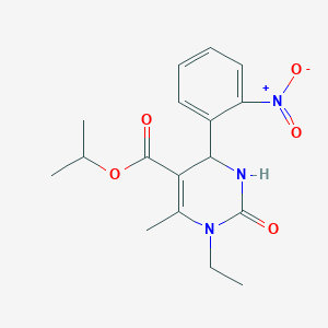 Propan-2-yl 1-ethyl-6-methyl-4-(2-nitrophenyl)-2-oxo-1,2,3,4-tetrahydropyrimidine-5-carboxylate