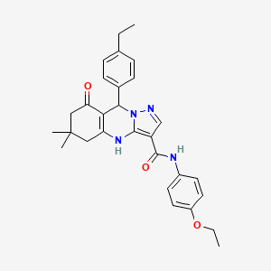 N-(4-ethoxyphenyl)-9-(4-ethylphenyl)-6,6-dimethyl-8-oxo-4,5,6,7,8,9-hexahydropyrazolo[5,1-b]quinazoline-3-carboxamide