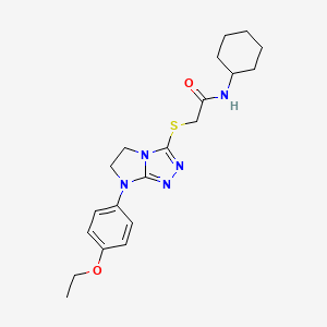 N-cyclohexyl-2-((7-(4-ethoxyphenyl)-6,7-dihydro-5H-imidazo[2,1-c][1,2,4]triazol-3-yl)thio)acetamide