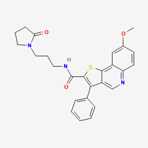 8-methoxy-N-[3-(2-oxopyrrolidin-1-yl)propyl]-3-phenylthieno[3,2-c]quinoline-2-carboxamide