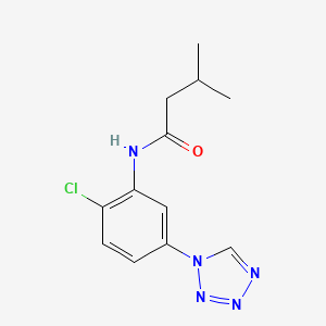 molecular formula C12H14ClN5O B11268358 N-[2-chloro-5-(1H-tetrazol-1-yl)phenyl]-3-methylbutanamide 