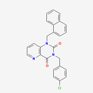 molecular formula C25H18ClN3O2 B11268365 3-(4-chlorobenzyl)-1-(1-naphthylmethyl)pyrido[3,2-d]pyrimidine-2,4(1H,3H)-dione 