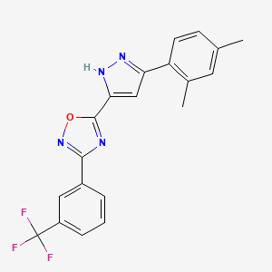 5-(3-(2,4-dimethylphenyl)-1H-pyrazol-5-yl)-3-(3-(trifluoromethyl)phenyl)-1,2,4-oxadiazole