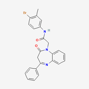 molecular formula C24H20BrN3O2 B11268424 N-(4-bromo-3-methylphenyl)-2-(2-oxo-4-phenyl-2,3-dihydro-1H-1,5-benzodiazepin-1-yl)acetamide 