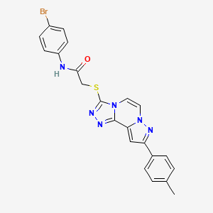 molecular formula C22H17BrN6OS B11268448 N-(4-bromophenyl)-2-((9-(p-tolyl)pyrazolo[1,5-a][1,2,4]triazolo[3,4-c]pyrazin-3-yl)thio)acetamide 