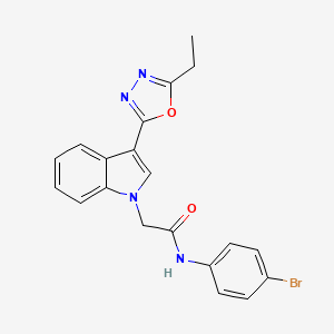 molecular formula C20H17BrN4O2 B11268449 N-(4-bromophenyl)-2-[3-(5-ethyl-1,3,4-oxadiazol-2-yl)-1H-indol-1-yl]acetamide 