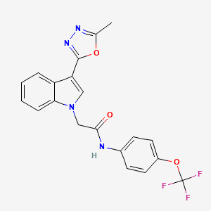 2-[3-(5-methyl-1,3,4-oxadiazol-2-yl)-1H-indol-1-yl]-N-[4-(trifluoromethoxy)phenyl]acetamide