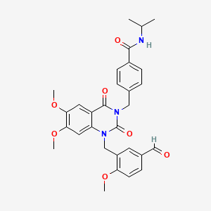 4-((1-(5-formyl-2-methoxybenzyl)-6,7-dimethoxy-2,4-dioxo-1,2-dihydroquinazolin-3(4H)-yl)methyl)-N-isopropylbenzamide