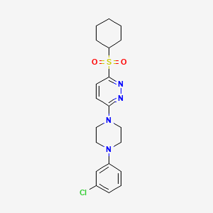 3-(4-(3-Chlorophenyl)piperazin-1-yl)-6-(cyclohexylsulfonyl)pyridazine