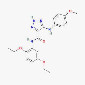 molecular formula C20H23N5O4 B11268508 N-(2,5-diethoxyphenyl)-5-((4-methoxyphenyl)amino)-1H-1,2,3-triazole-4-carboxamide 