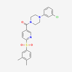 [4-(3-Chlorophenyl)piperazin-1-yl]{6-[(3,4-dimethylphenyl)sulfonyl]pyridin-3-yl}methanone