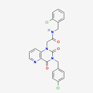 molecular formula C23H18Cl2N4O3 B11268531 N-(2-chlorobenzyl)-2-(3-(4-chlorobenzyl)-2,4-dioxo-3,4-dihydropyrido[3,2-d]pyrimidin-1(2H)-yl)acetamide 