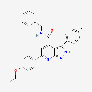 molecular formula C29H26N4O2 B11268538 N-benzyl-6-(4-ethoxyphenyl)-3-(4-methylphenyl)-1H-pyrazolo[3,4-b]pyridine-4-carboxamide 