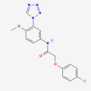 molecular formula C16H14ClN5O3 B11268546 2-(4-chlorophenoxy)-N-[4-methoxy-3-(1H-tetrazol-1-yl)phenyl]acetamide 