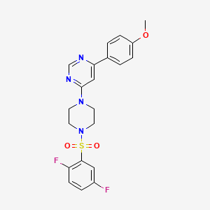 molecular formula C21H20F2N4O3S B11268563 4-[4-(2,5-Difluorobenzenesulfonyl)piperazin-1-YL]-6-(4-methoxyphenyl)pyrimidine 