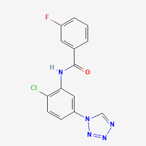 molecular formula C14H9ClFN5O B11268565 N-(2-chloro-5-(1H-tetrazol-1-yl)phenyl)-3-fluorobenzamide 