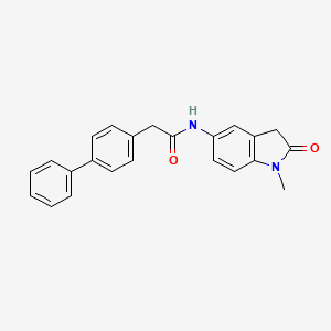 2-([1,1'-biphenyl]-4-yl)-N-(1-methyl-2-oxoindolin-5-yl)acetamide