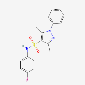 N-(4-fluorophenyl)-3,5-dimethyl-1-phenyl-1H-pyrazole-4-sulfonamide