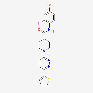 molecular formula C20H18BrFN4OS B11268617 N-(4-Bromo-2-fluorophenyl)-1-[6-(thiophen-2-YL)pyridazin-3-YL]piperidine-4-carboxamide 