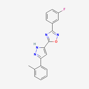 3-(3-fluorophenyl)-5-[3-(2-methylphenyl)-1H-pyrazol-5-yl]-1,2,4-oxadiazole