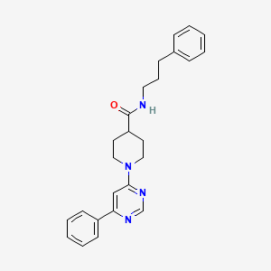 N-(3-phenylpropyl)-1-(6-phenylpyrimidin-4-yl)piperidine-4-carboxamide