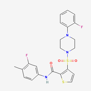 N-(3-fluoro-4-methylphenyl)-3-{[4-(2-fluorophenyl)piperazin-1-yl]sulfonyl}thiophene-2-carboxamide