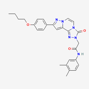 molecular formula C27H28N6O3 B11268669 2-[9-(4-butoxyphenyl)-3-oxopyrazolo[1,5-a][1,2,4]triazolo[3,4-c]pyrazin-2(3H)-yl]-N-(3,4-dimethylphenyl)acetamide 