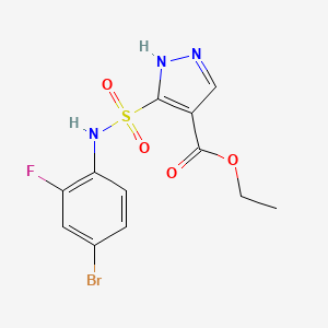 ethyl 5-[(4-bromo-2-fluorophenyl)sulfamoyl]-1H-pyrazole-4-carboxylate