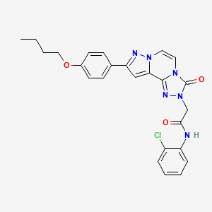 molecular formula C25H23ClN6O3 B11268676 2-[9-(4-butoxyphenyl)-3-oxopyrazolo[1,5-a][1,2,4]triazolo[3,4-c]pyrazin-2(3H)-yl]-N-(2-chlorophenyl)acetamide 