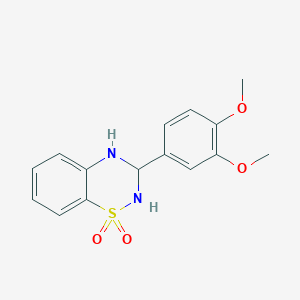 molecular formula C15H16N2O4S B11268677 3-(3,4-dimethoxyphenyl)-3,4-dihydro-2H-1,2,4-benzothiadiazine 1,1-dioxide 